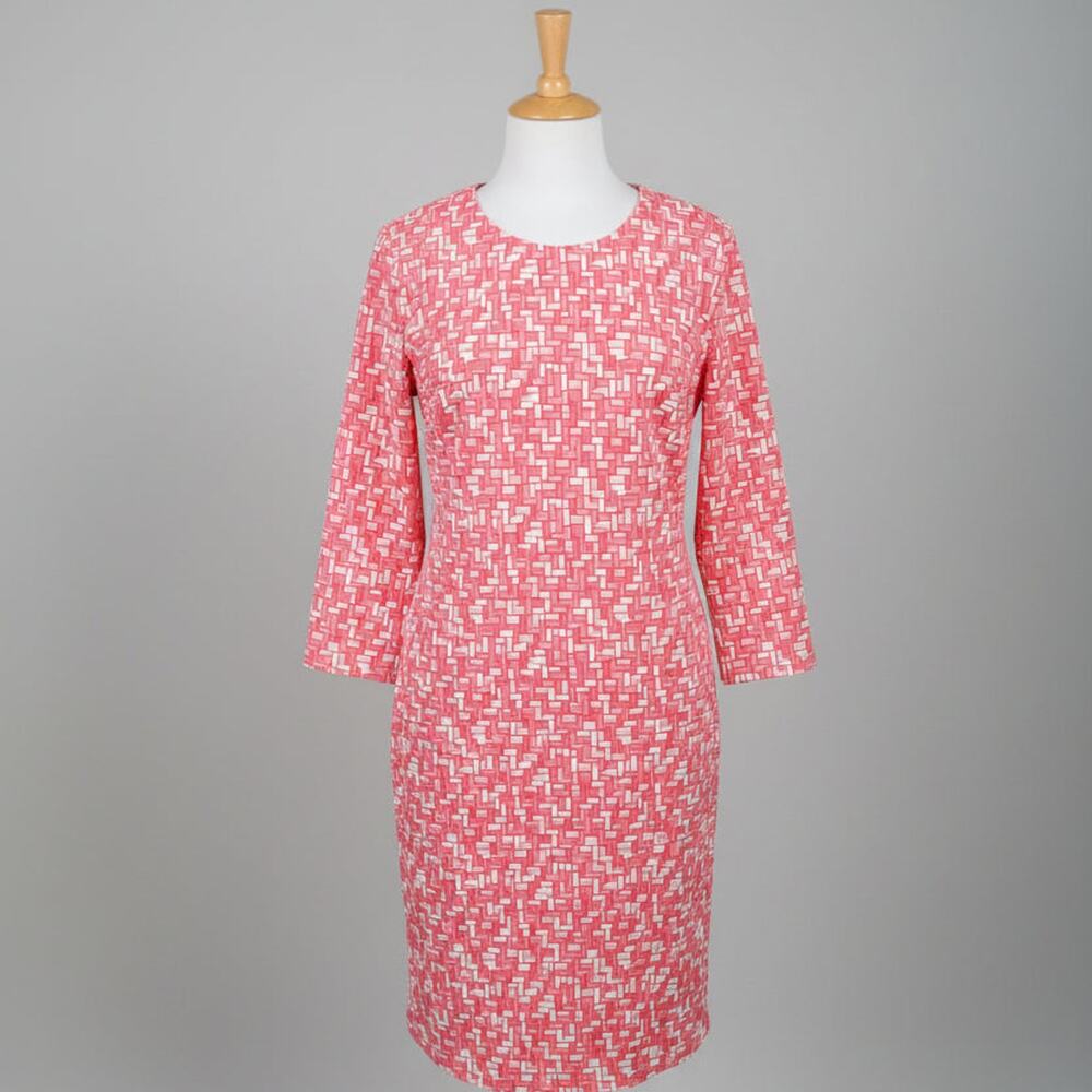 J. McLaughlin coral and white Sophia dress, size L, NEW WITH TAGS!
